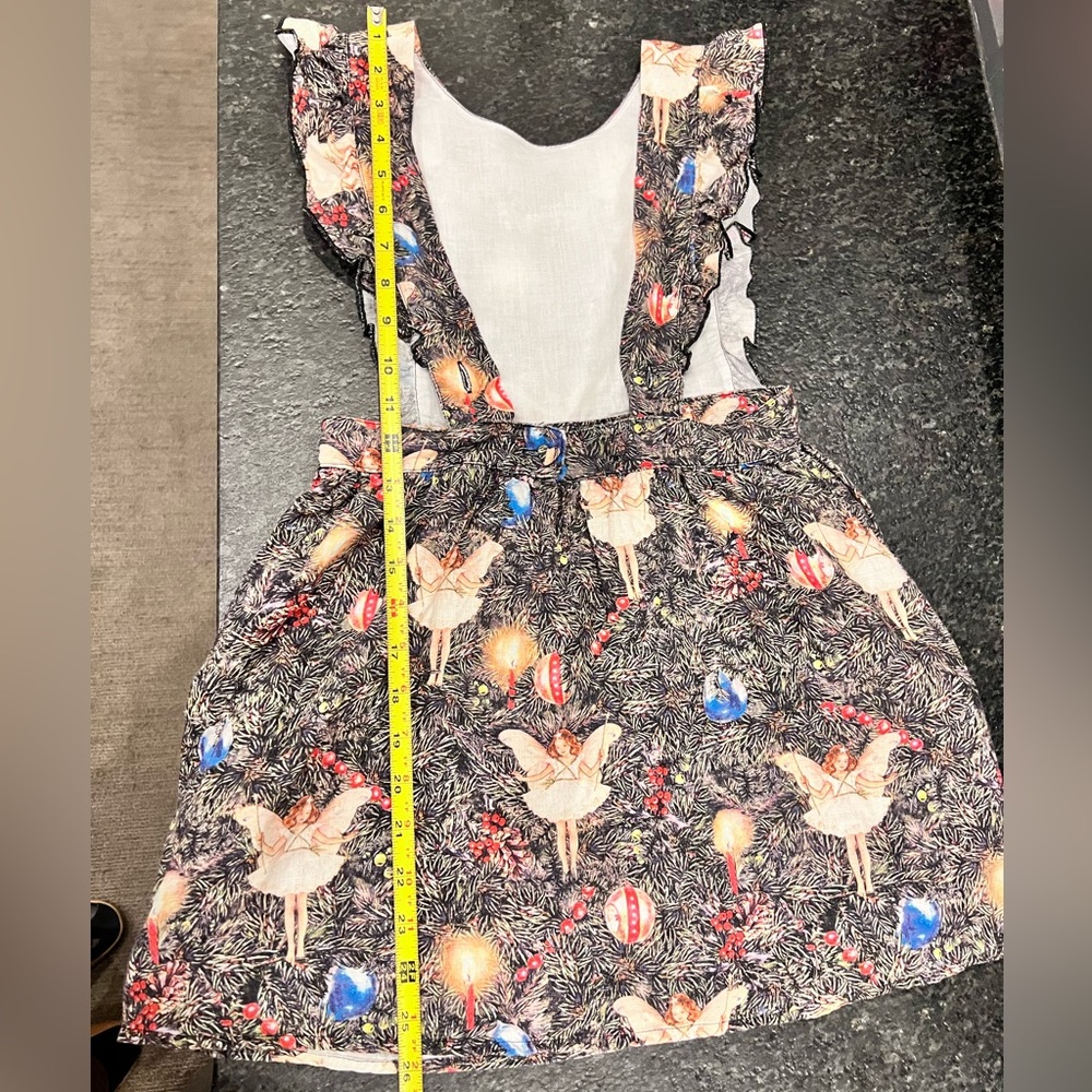 Kip & Co Flower Fairies Christmas Angel Heirloom Linen Pinafore Dress - Picture 12 of 13